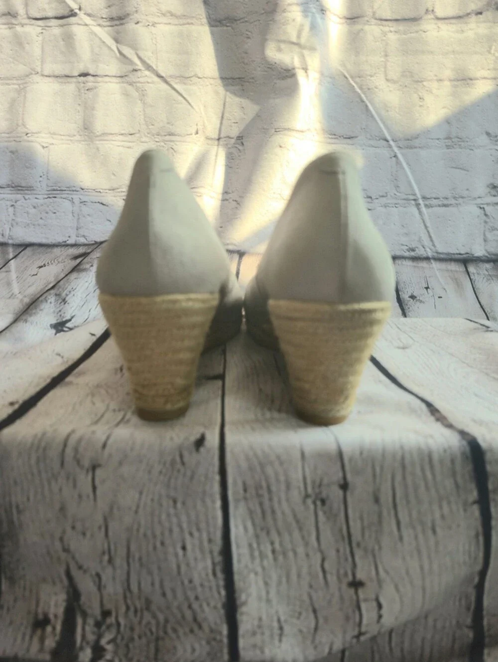 Viscata U Cut Espadrille Wedges- Grey Suede